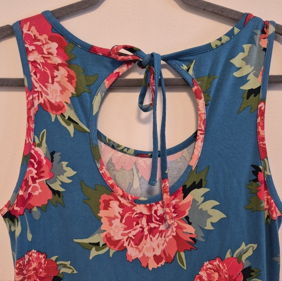 Matilda Jane No End Maxi Dress Teal Floral Sundress Tiered Long Women's Sz Large - Picture 8 of 11